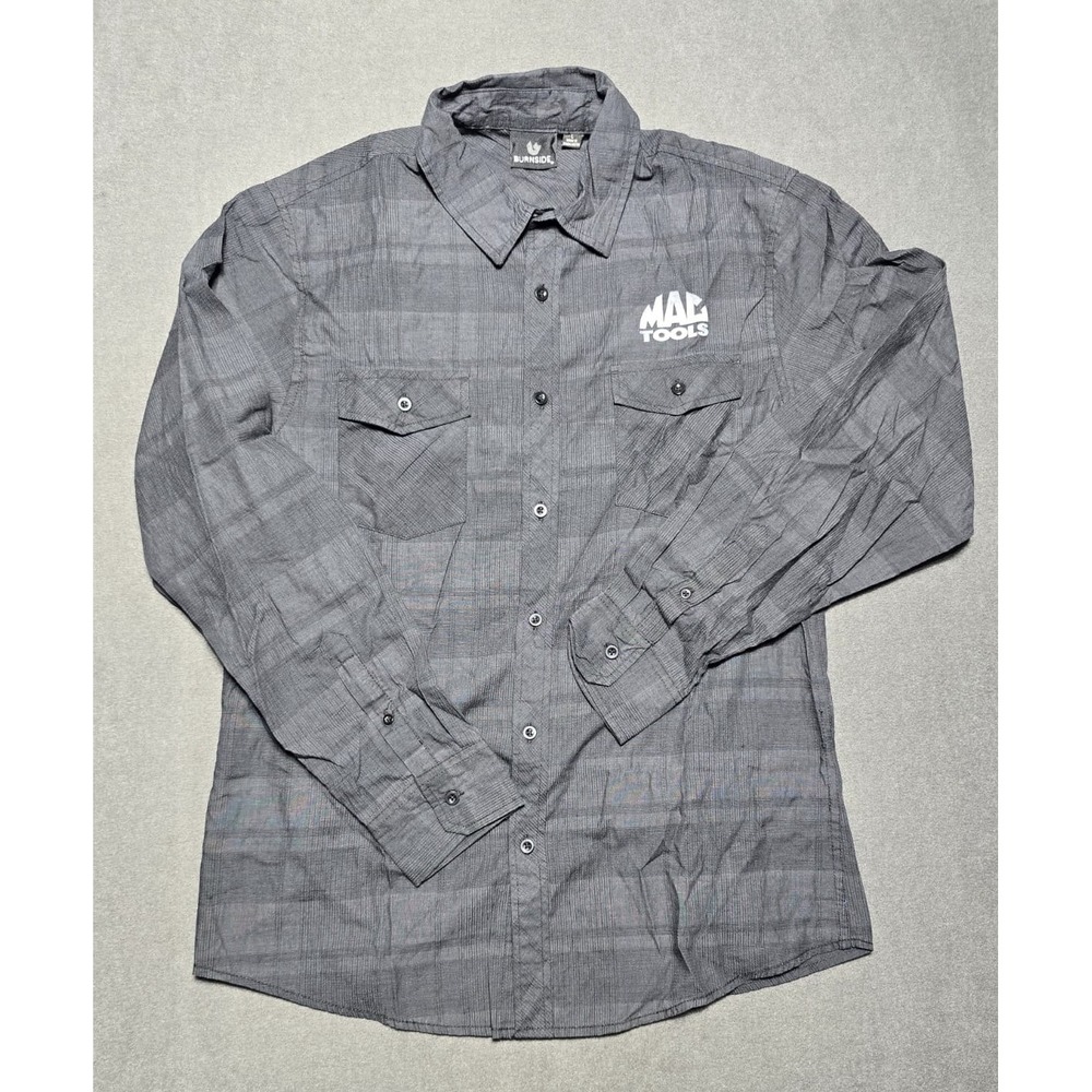Burnside Mac Tools Button Down Long Sleeve Black … - image 1